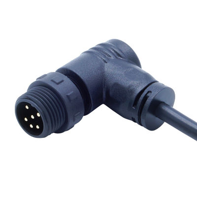 팔꿈치 여성 플러그 M12 IP68 외부 LED 조명용 방수 스크루 타입 커넥터